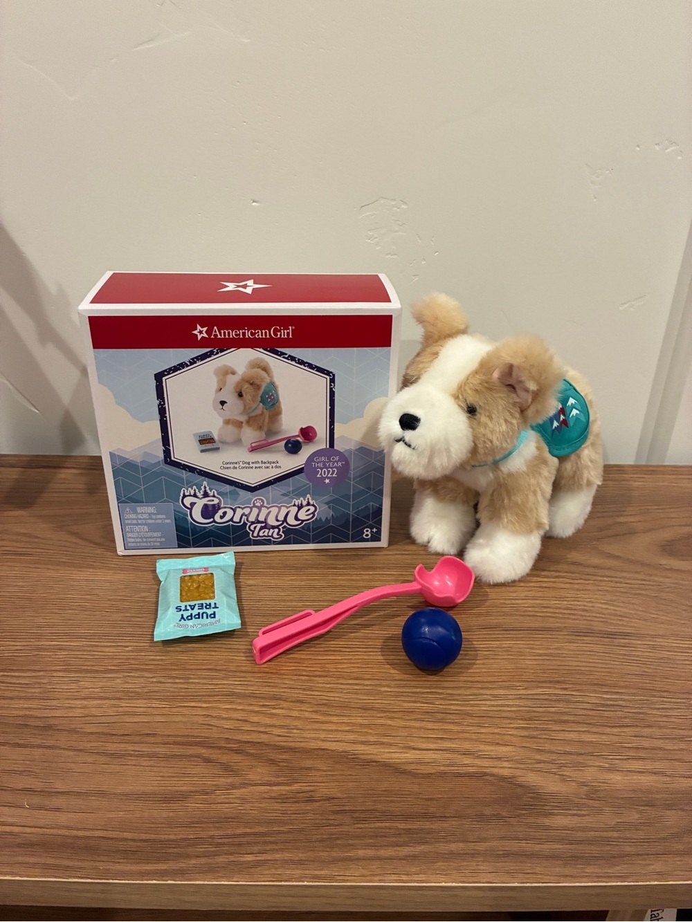 American Girl Corinne Tan’s Puppy Flurry and Accessories